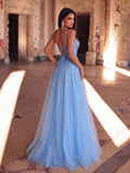 Elegant Evening Gown With Delicate Spaghetti Straps & Voluminous Tulle A-Line Hem Luxurious Formal Wear For Gala Dinners, Charity Galas, Award Ceremonies, Black-Tie Weddings