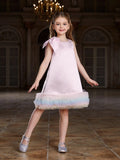 Tween Girls' Sleeveless Rainbow Ruffle Trim Knee Length Dress - Elonnashop