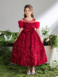 Tween Girls' Bow Front Sequin A Line Party Dress