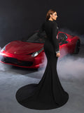Gorgeous Pearl Embellished Cut Out Front Mermaid Hem Maxi Evening Dress