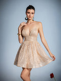 Sequin Plunging Neck Mini Cami Party Dress