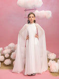 Tween Girls' Mock Neck Extra-Long Sleeves Pleated Chiffon Dress