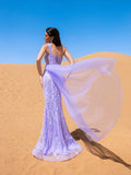 Luxury Gorgeous One Shoulder Split Thigh Mermaid Hem Formal Dress Evening Dress