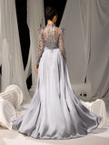Luxe Sequin-Trimmed Jumpsuit with Glittering Bodice & Satin Wide-Leg Pants for Evening Glam, XS-XL