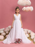 Ärmelloses Pailletten-Maxikleid für Tween-Mädchen mit Schleife am Rücken