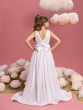 Ärmelloses Pailletten-Maxikleid für Tween-Mädchen mit Schleife am Rücken