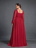 Plus Swiss Dot Sweetheart Neck Laternenärmel A-Linien-Kleider