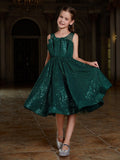 Tween Girls' Pleated Front Sleeveless Sequin Party Dresses - Elonnashop