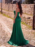 Elegant Strapless Split Thigh Mermaid Hem Formal Party Dress