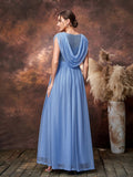 Maternity Draped Neckline Contrast Sequin Formal Party Dress