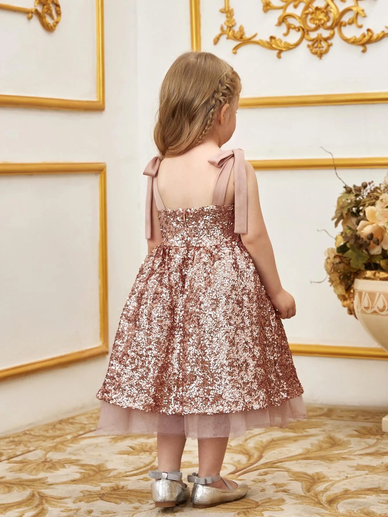 Young Girls' Sparkling Sequin Cami Dress - Elonnashop