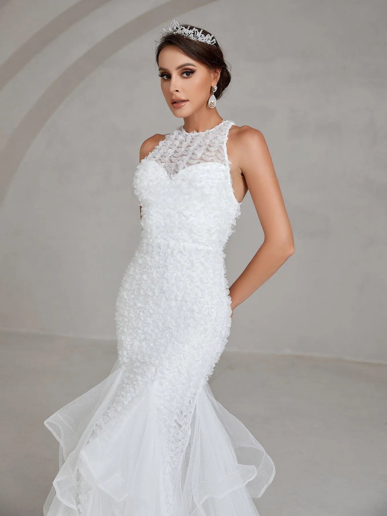 Majestic Lace Mermaid Wedding Dress - Elonnashop