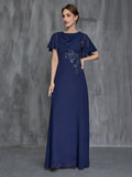 Womens' Applique Detail Chiffon Formal Dress - Elonnashop