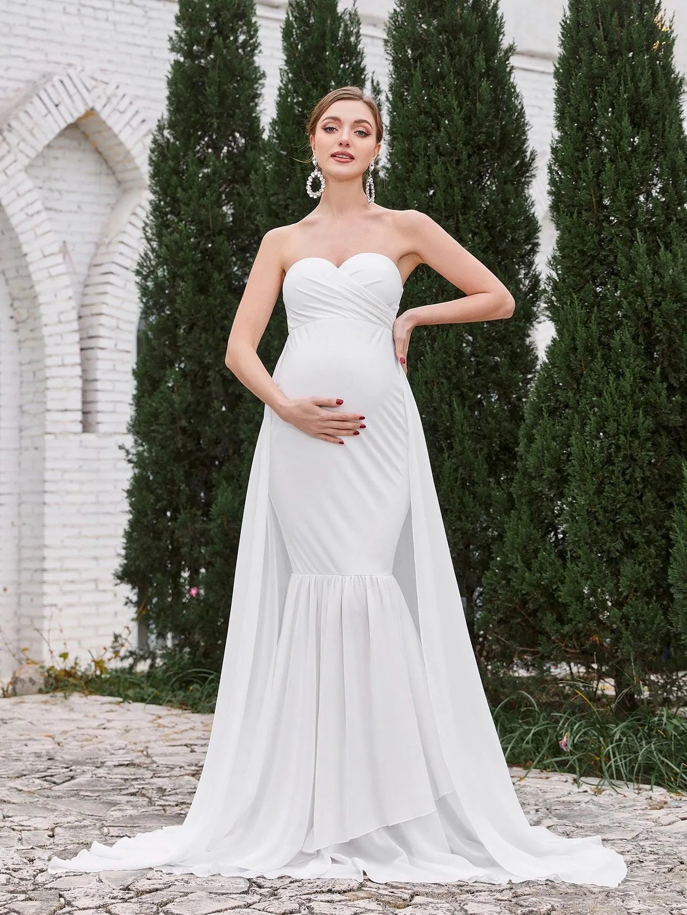 Maternity Mermaid Hem Tube Formal Dress - Elonnashop