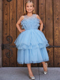 Tween Girls' Ruffle Trim Tiered Hem Cake Dress - Elonnashop