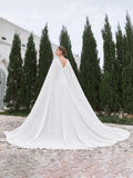 Maternity Mermaid Hem Cape Formal Wedding Dress - Elonnashop