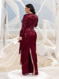 Plus Gorgeous Cut Out Waist Fringed Sequin Party Dress