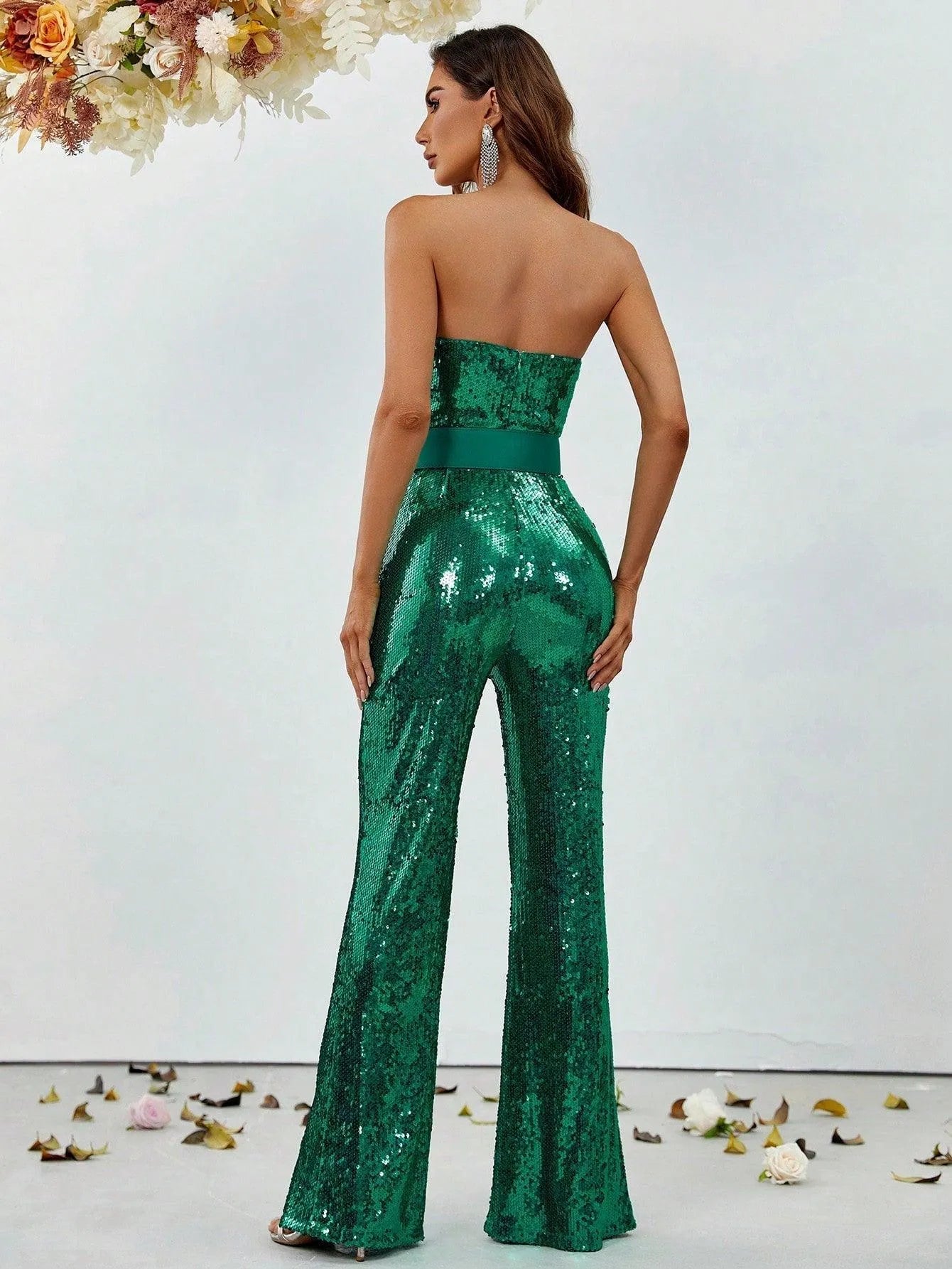 Sequin Party Tube Jumpsuit - Elonnashop