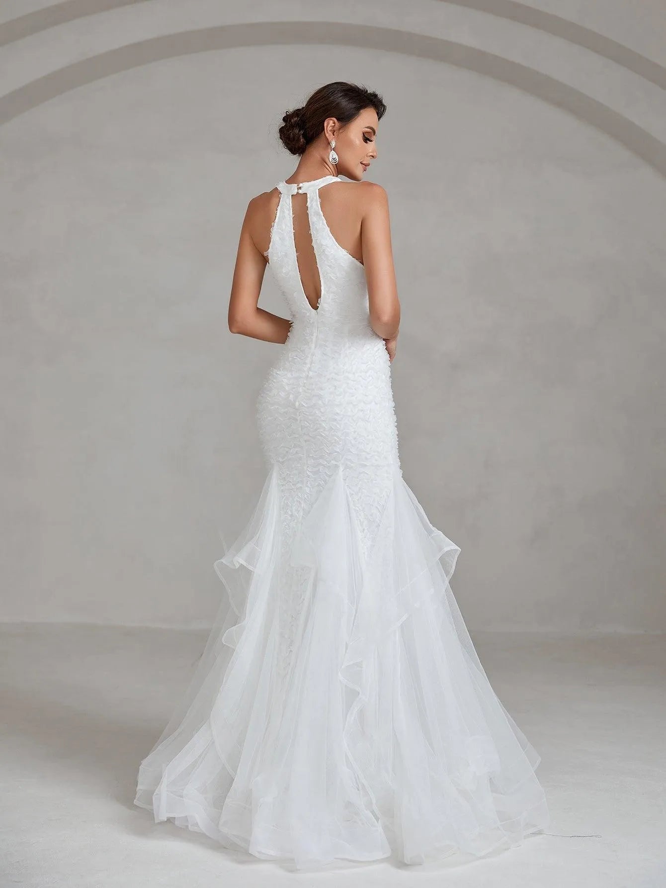 Majestic Lace Mermaid Wedding Dress - Elonnashop