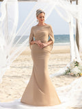 Formales Damenkleid aus Chiffon mit drapiertem Rücken und Meerjungfrau-Saum 
