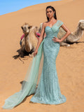 Gorgeous One Shoulder Draped Side Mermaid Prom Dress