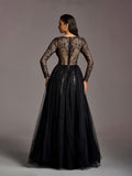 Gorgeous Sweetheart Neck Lace Bodice Contrast Tulle Hem Evening Gown Wedding Dress