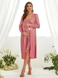 Maternity Metallic Two Pieces Set - Elonnashop