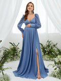 Maternity Backless Split Chiffon A Line Dress - Elonnashop