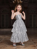 Tween Girls' Layered Hem Sequin Tube Party Dress - Elonnashop