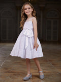 Tween Girls' Cute Sleeveless Knot Side Sequin A Line Dress - Elonnashop