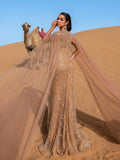 Luxury Gorgeous Round Neck Cloak Sleeves Mermaid Hem Beaded Evening Dress