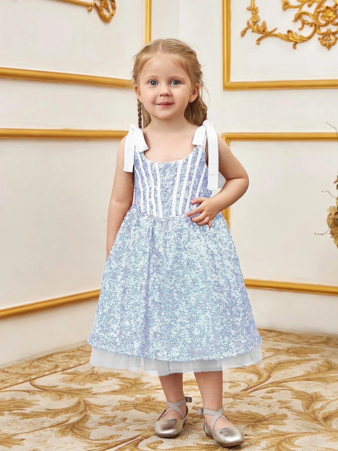 Young Girls' Sparkling Sequin Cami Dress - Elonnashop