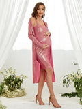 Maternity Metallic Two Pieces Set - Elonnashop