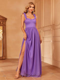 Solid Applique Cami Bridesmaid Dress - Elonnashop