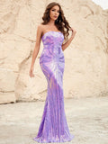 Elegant Mermaid Hem Sequin Tube Party Dress - Elonnashop