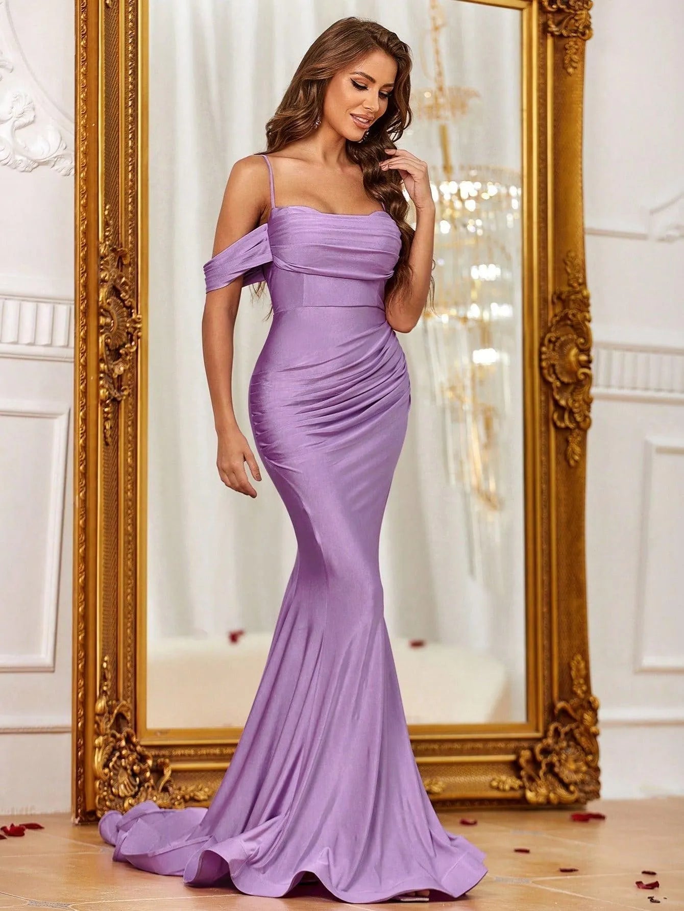 Elegant Spaghetti Strap Backless Mermaid Prom Dress - Elonnashop