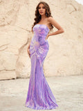 Elegant Mermaid Hem Sequin Tube Party Dress - Elonnashop