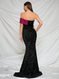 Elegant One Shoulder Sequin Mermaid Dresses - Elonnashop